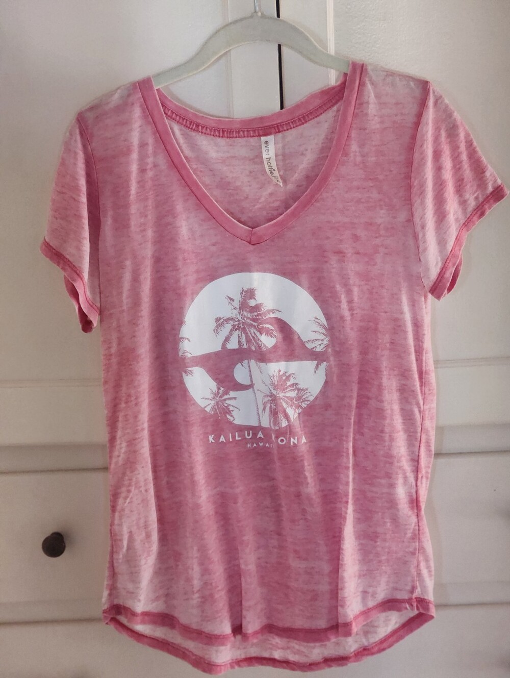 Ever Hottie Kailua Kona Hawaii Pink Burnout Tee XL